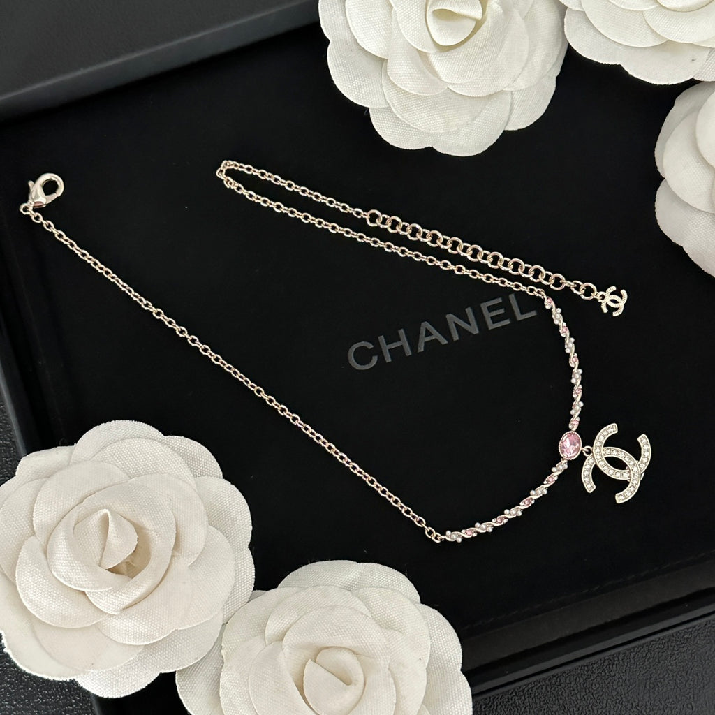 Letter Pendant Necklace in Polished Metal-Tone – Design 014 front product view