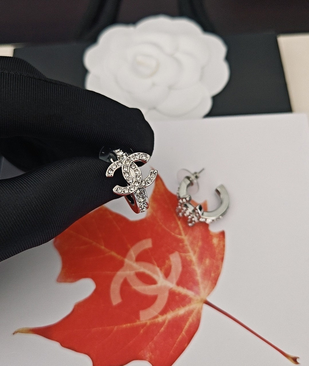 Signature Emblem Jewelry Accessory in Gold-Tone – White Detail – Design 006 styled product view