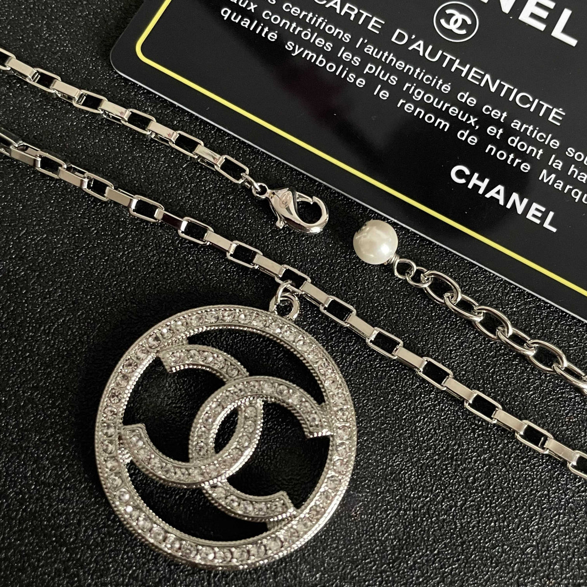 Double-C Emblem Crystal-Accent Pendant Necklace – Design 013 main product view
