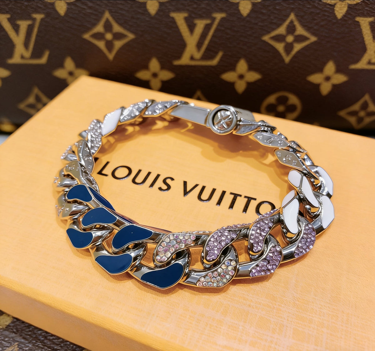 Signature Emblem Bracelet in Polished Metal-Tone – Design 022 main product view