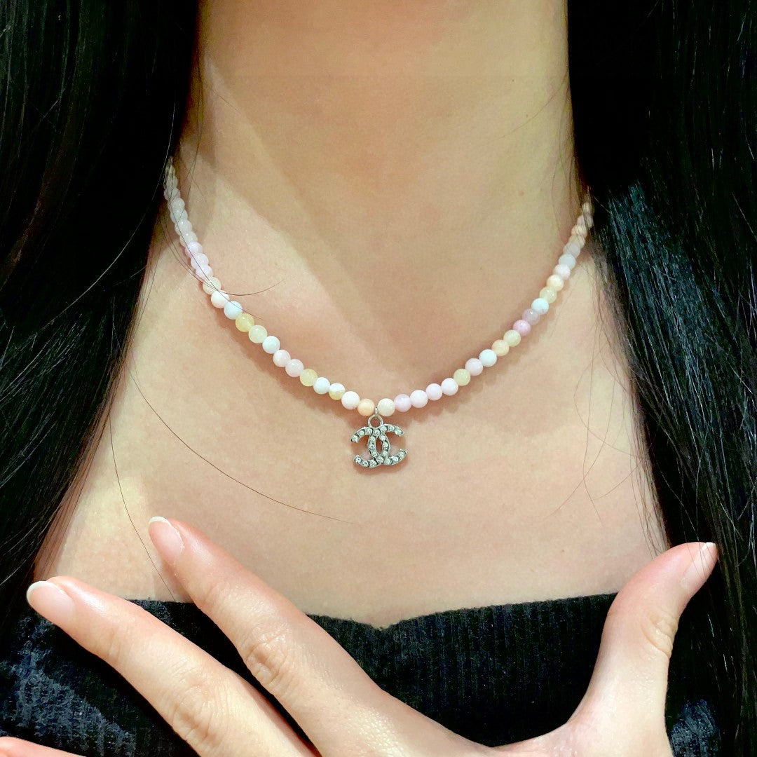 Signature Emblem Pendant Necklace in Polished Metal-Tone – Design 109 front product view