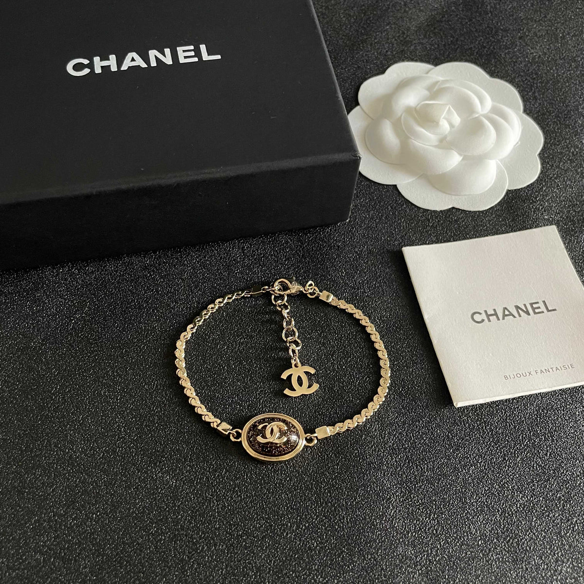 Double-C Emblem Bracelet in Polished Metal-Tone – Design 004 styled product view
