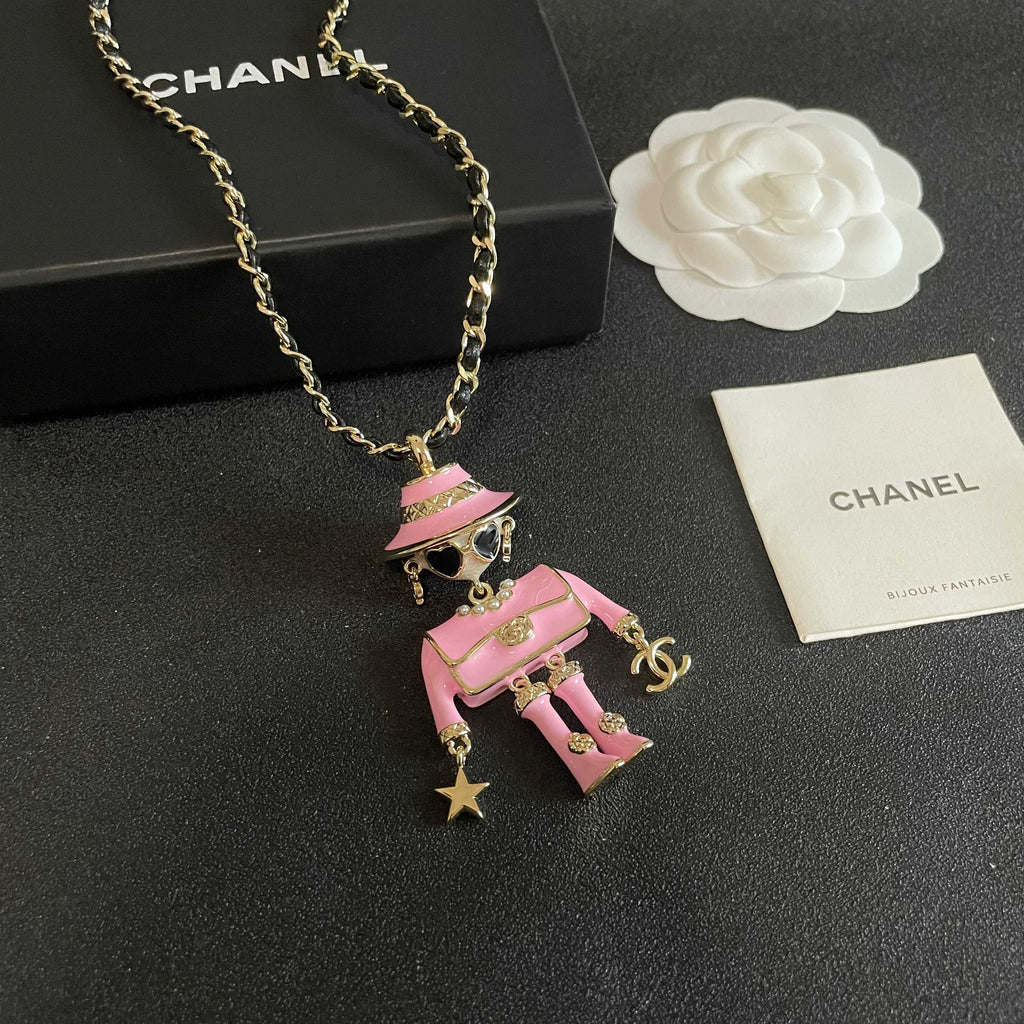 Signature Emblem Pendant Necklace in Polished Metal-Tone – Design 036 styled product view