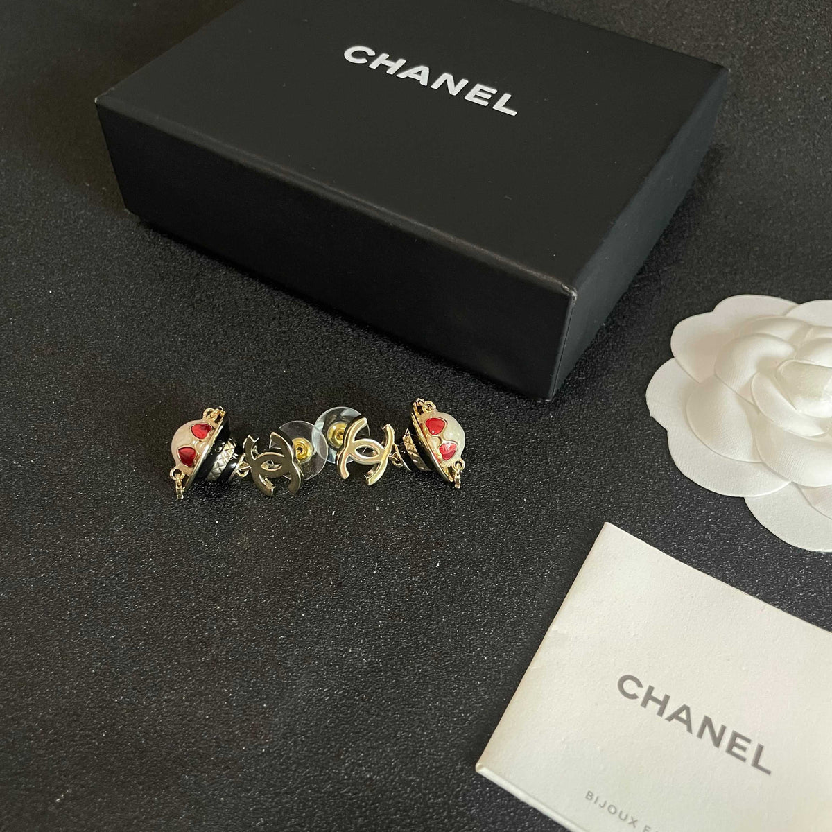 Signature Emblem Statement Earrings in Polished Metal-Tone – Design 026 close-up detail