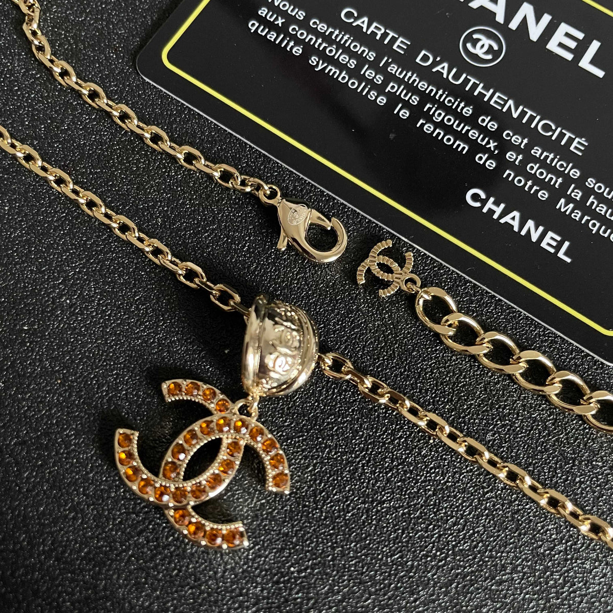 Double-C Emblem Crystal-Accent Pendant Necklace – Design 021 main product view