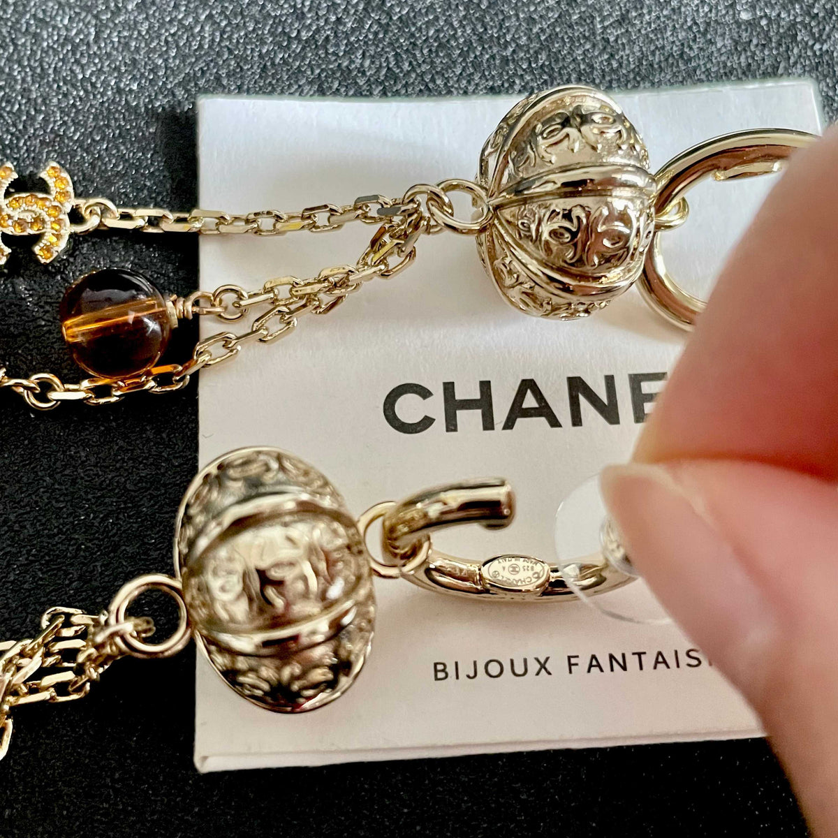 Double-C Emblem Crystal-Accent Statement Earrings – Design 014 main product view
