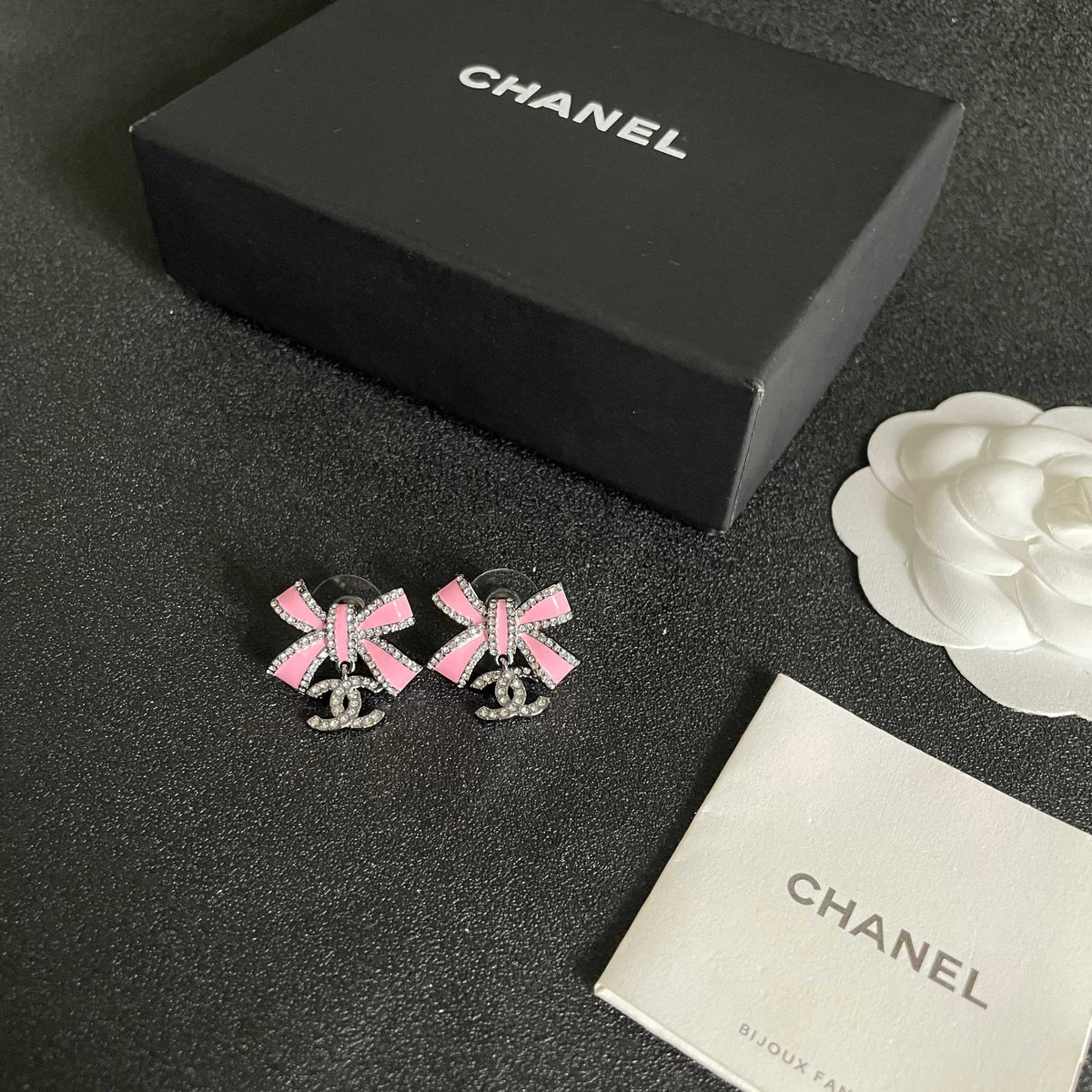 Double-C Emblem Crystal-Accent Statement Earrings – Design 004 close-up detail