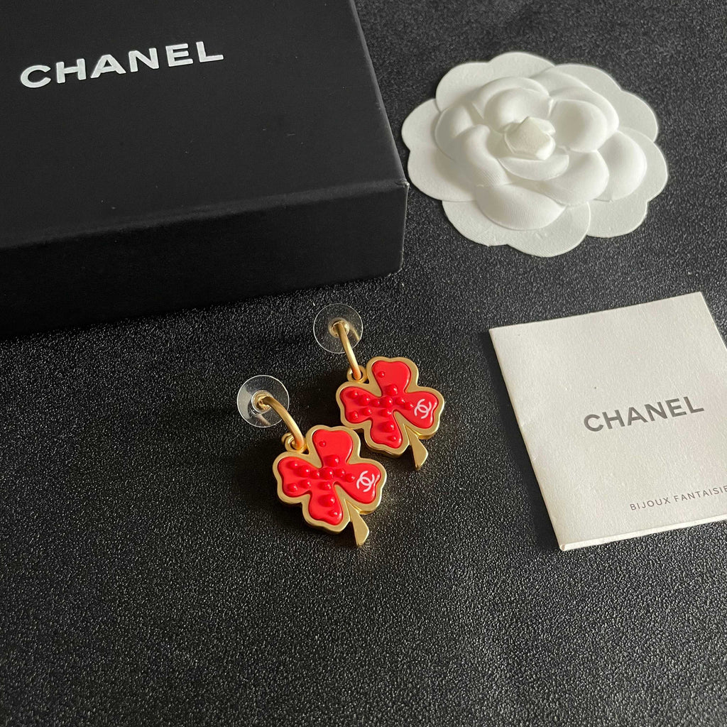 Camellia Statement Earrings in Polished Metal-Tone – Camellia Detail – Design 002 styled product view