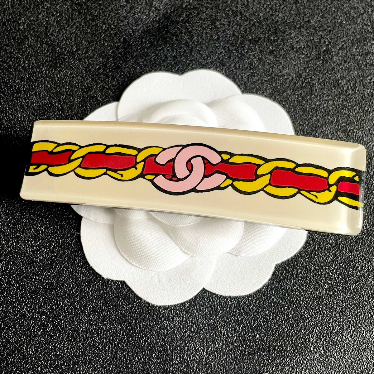 Double-C Emblem Hair Clip – Design 011 front product view