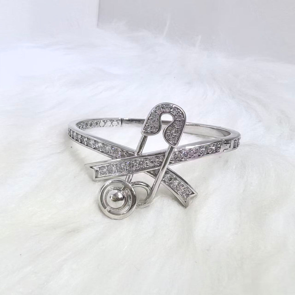 Orb Bangle in Polished Metal-Tone – Design 003 side detail