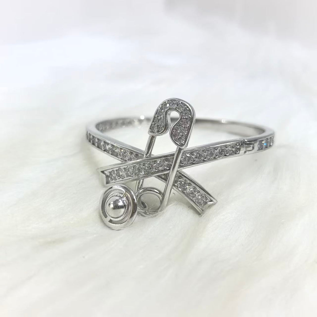 Orb Bangle in Polished Metal-Tone – Design 003 detail view