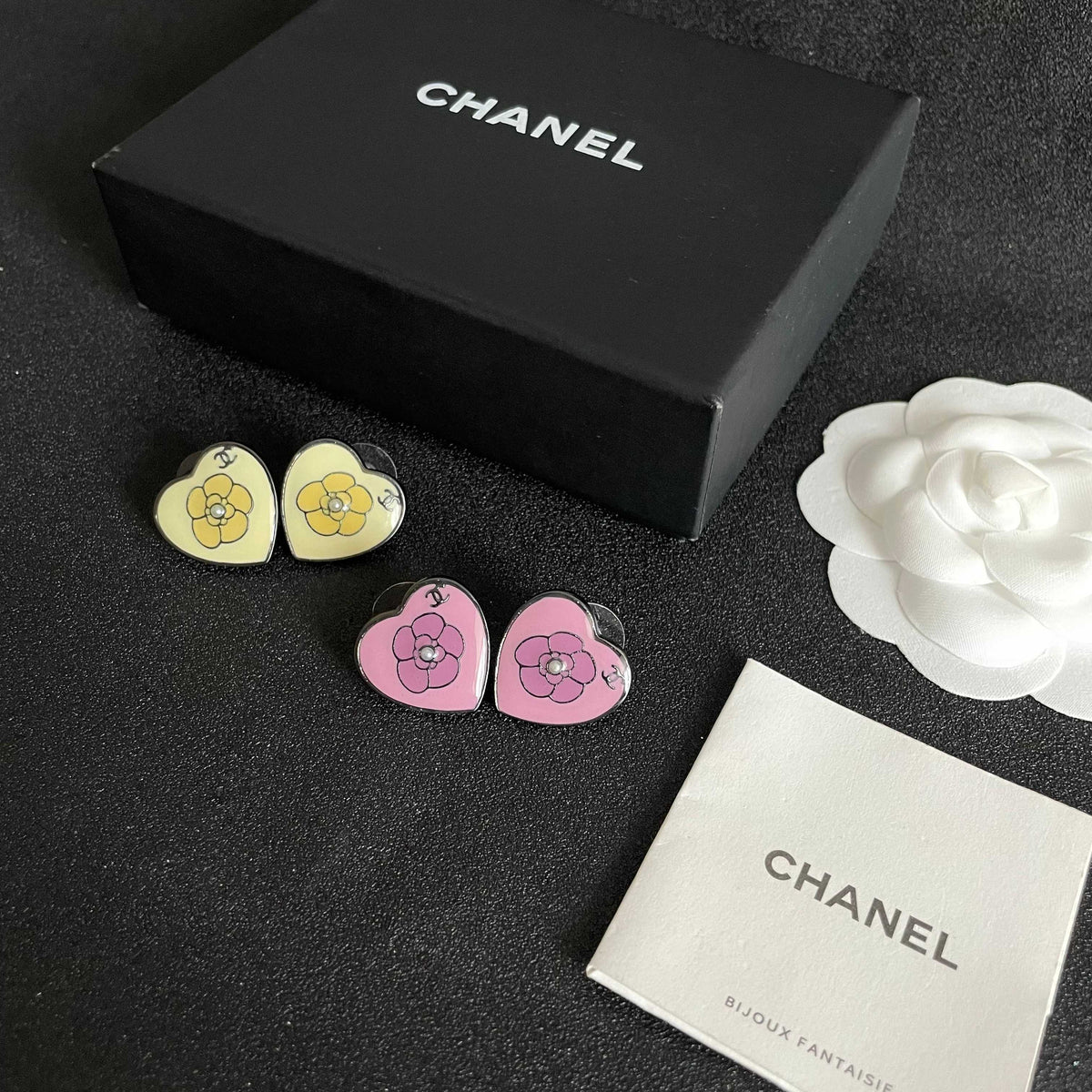 Camellia Stud Earrings in Polished Metal-Tone – Camellia Detail – Design 034 close-up detail