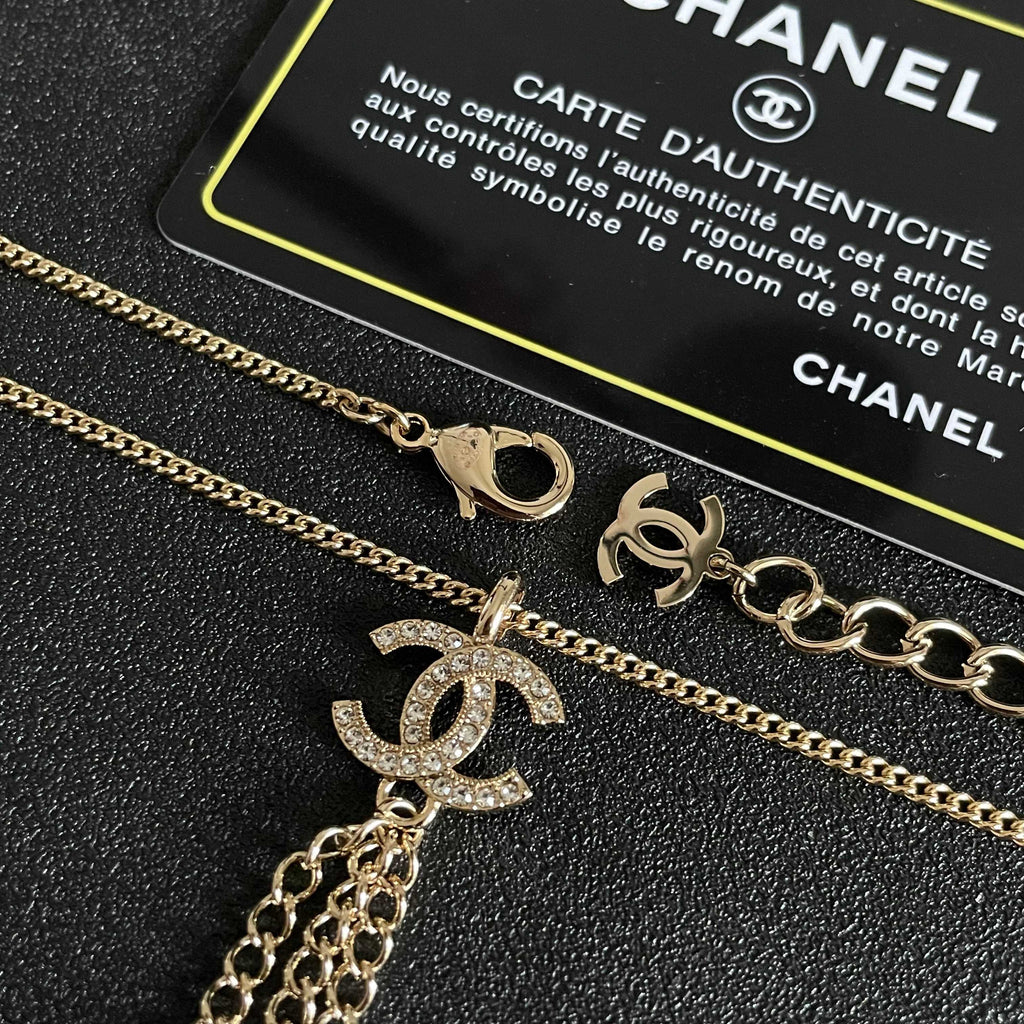 Double-C Emblem Crystal-Accent Pendant Necklace – Design 036 main product view