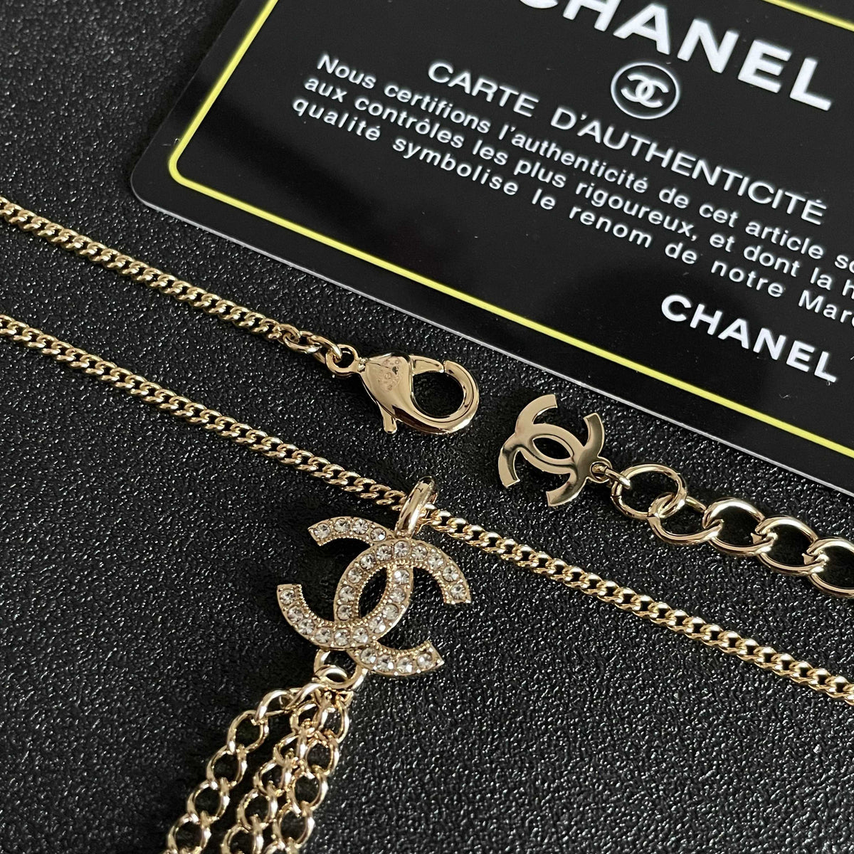 Double-C Emblem Crystal-Accent Pendant Necklace – Design 036 main product view