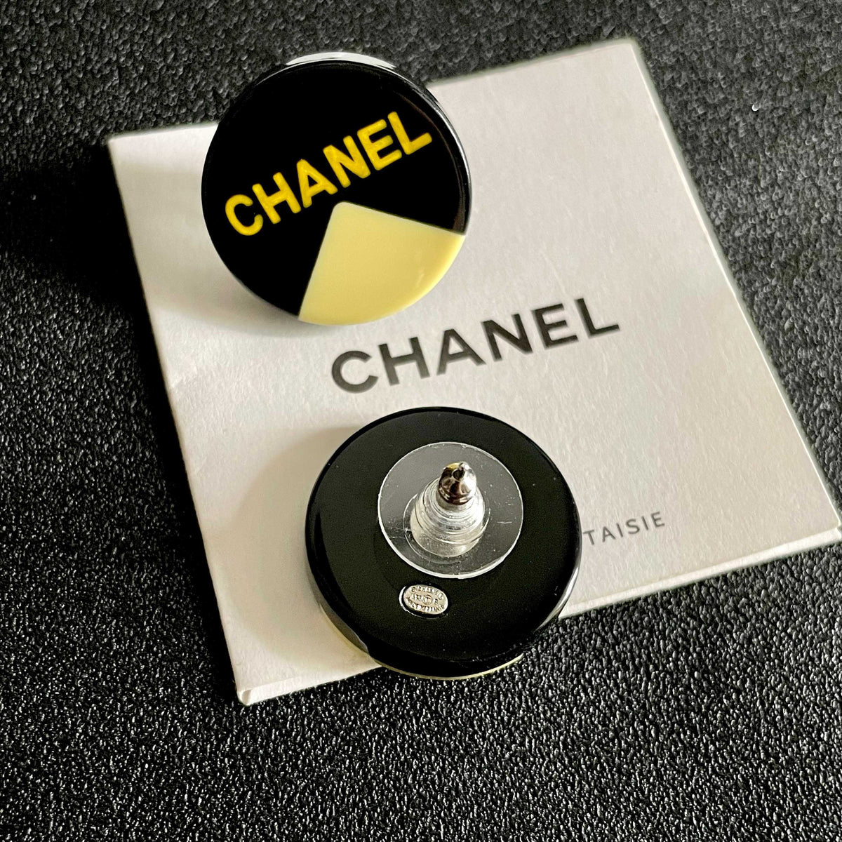 Letter Stud Earrings in Polished Metal-Tone – Design 011 main product view