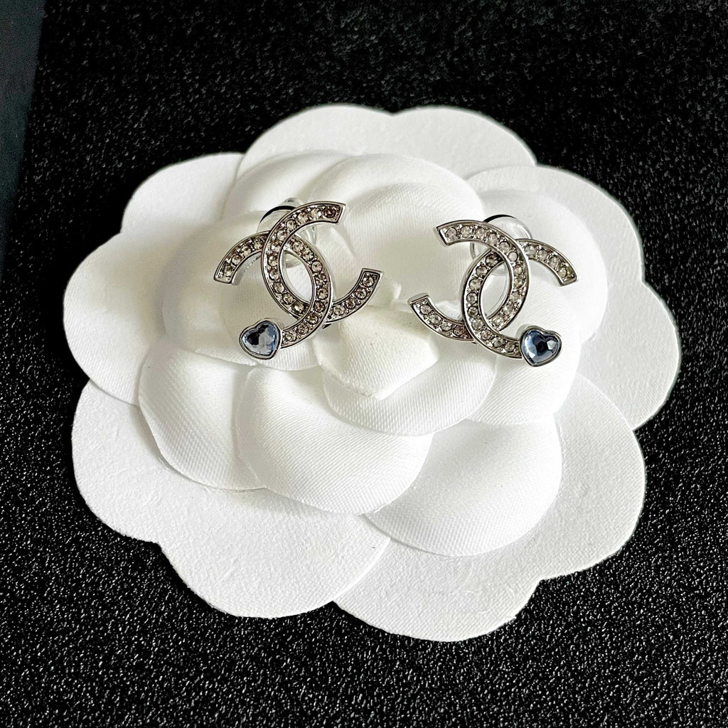 Signature Emblem Stud Earrings in Polished Metal-Tone – Design 052 front product view