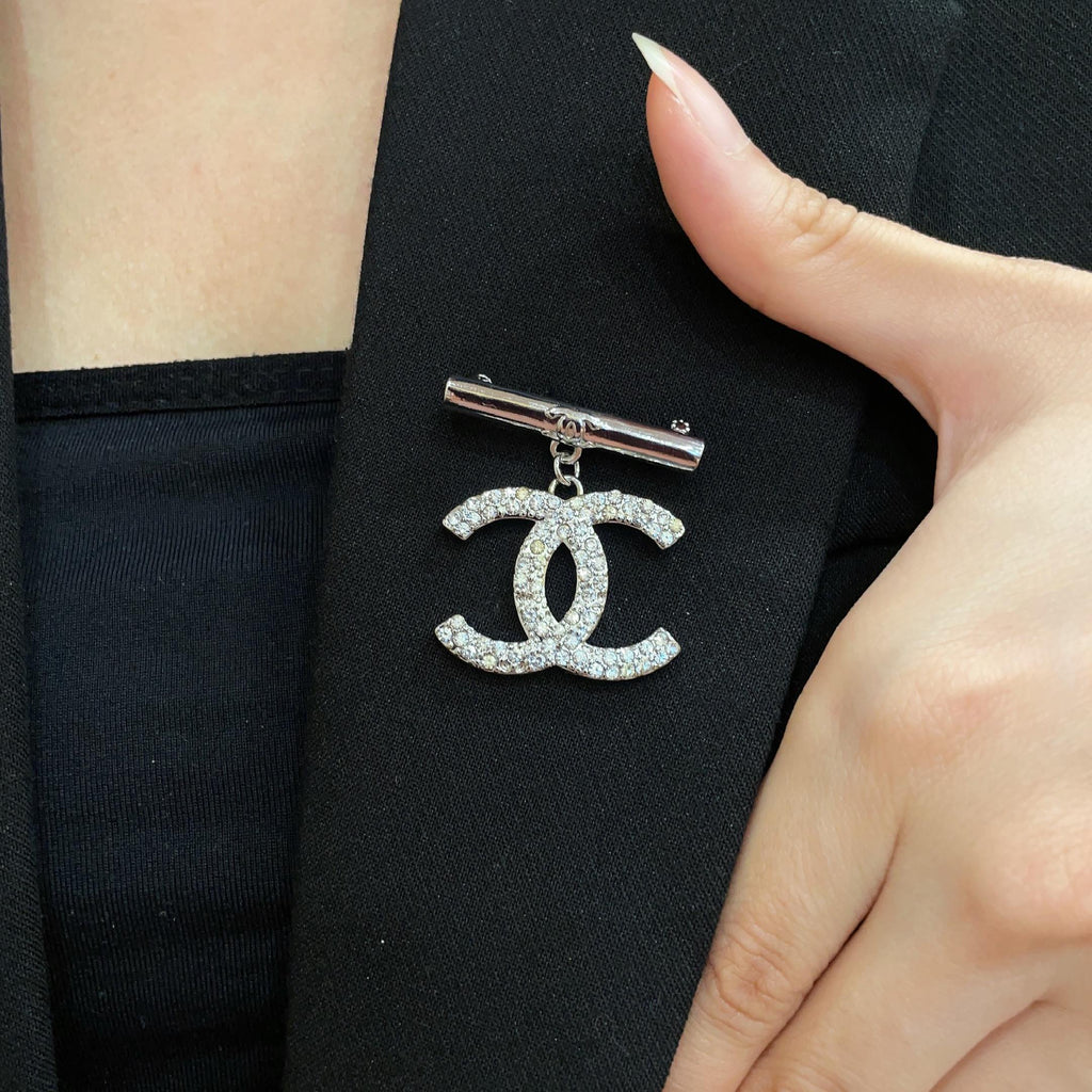 Signature Emblem Brooch in Polished Metal-Tone – Design 027 main product view