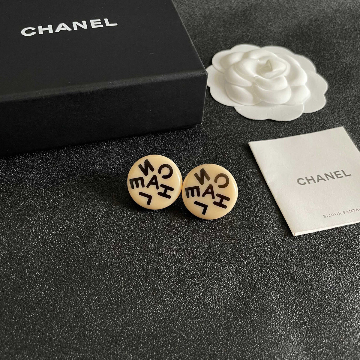 Letter Stud Earrings in Polished Metal-Tone – Design 013 styled product view