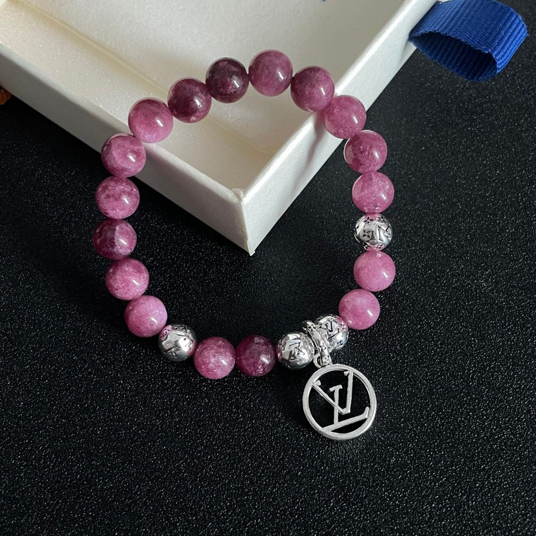Letter Emblem Bracelet in Polished Metal-Tone – Pearl Detail main product view
