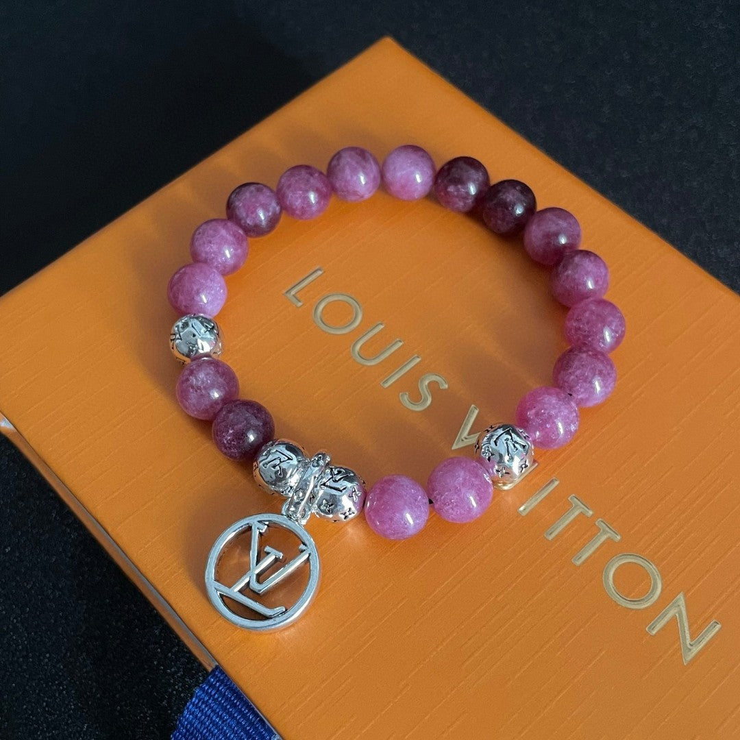 Letter Emblem Bracelet in Polished Metal-Tone – Pearl Detail detail view