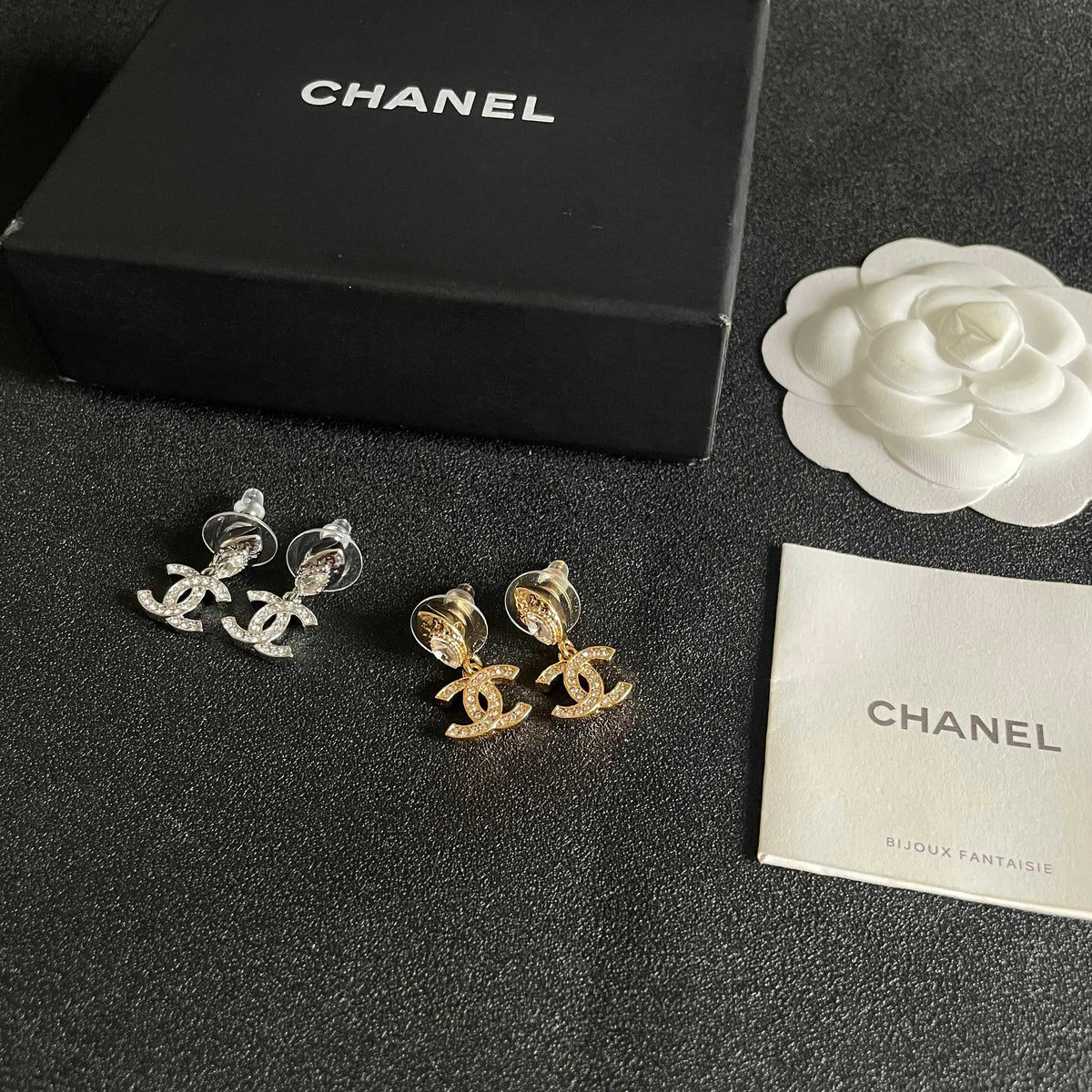 Signature Emblem Stud Earrings in Polished Metal-Tone – Design 043 close-up detail