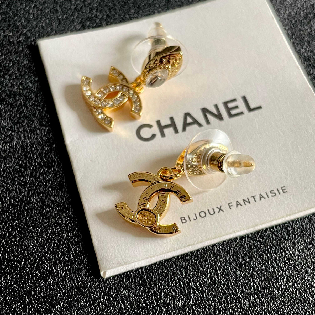 Signature Emblem Stud Earrings in Polished Metal-Tone – Design 043 main product view