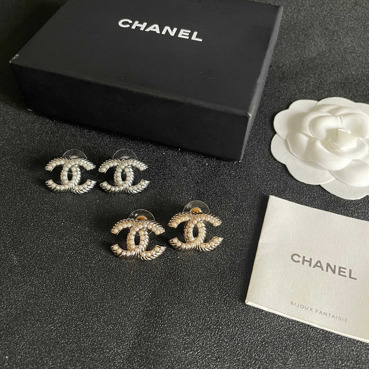 Signature Emblem Stud Earrings in Polished Metal-Tone – Design 034 side detail