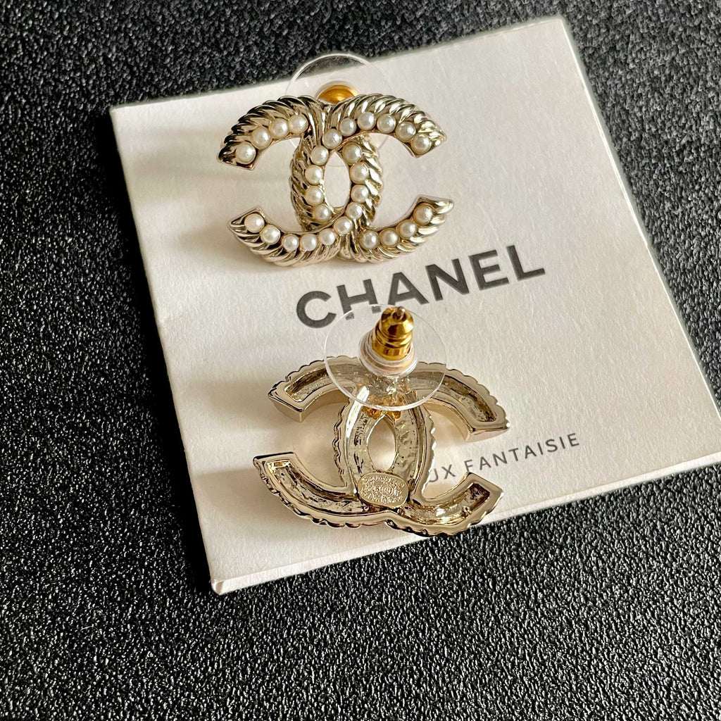 Signature Emblem Stud Earrings in Polished Metal-Tone – Design 033 main product view