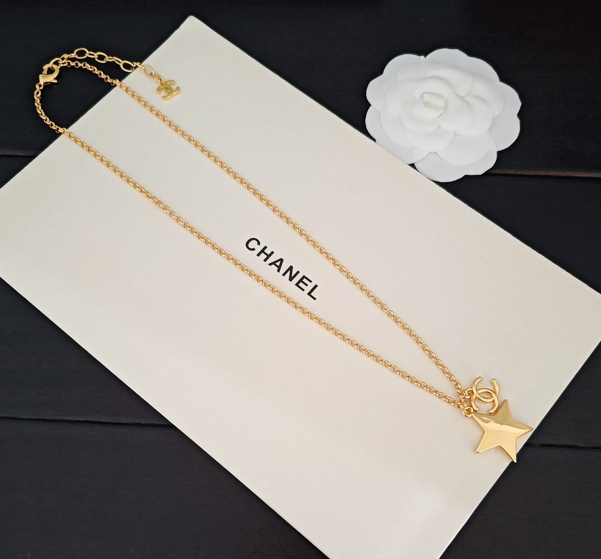 Signature Emblem Pendant Necklace in Gold-Tone – Design 056 side detail