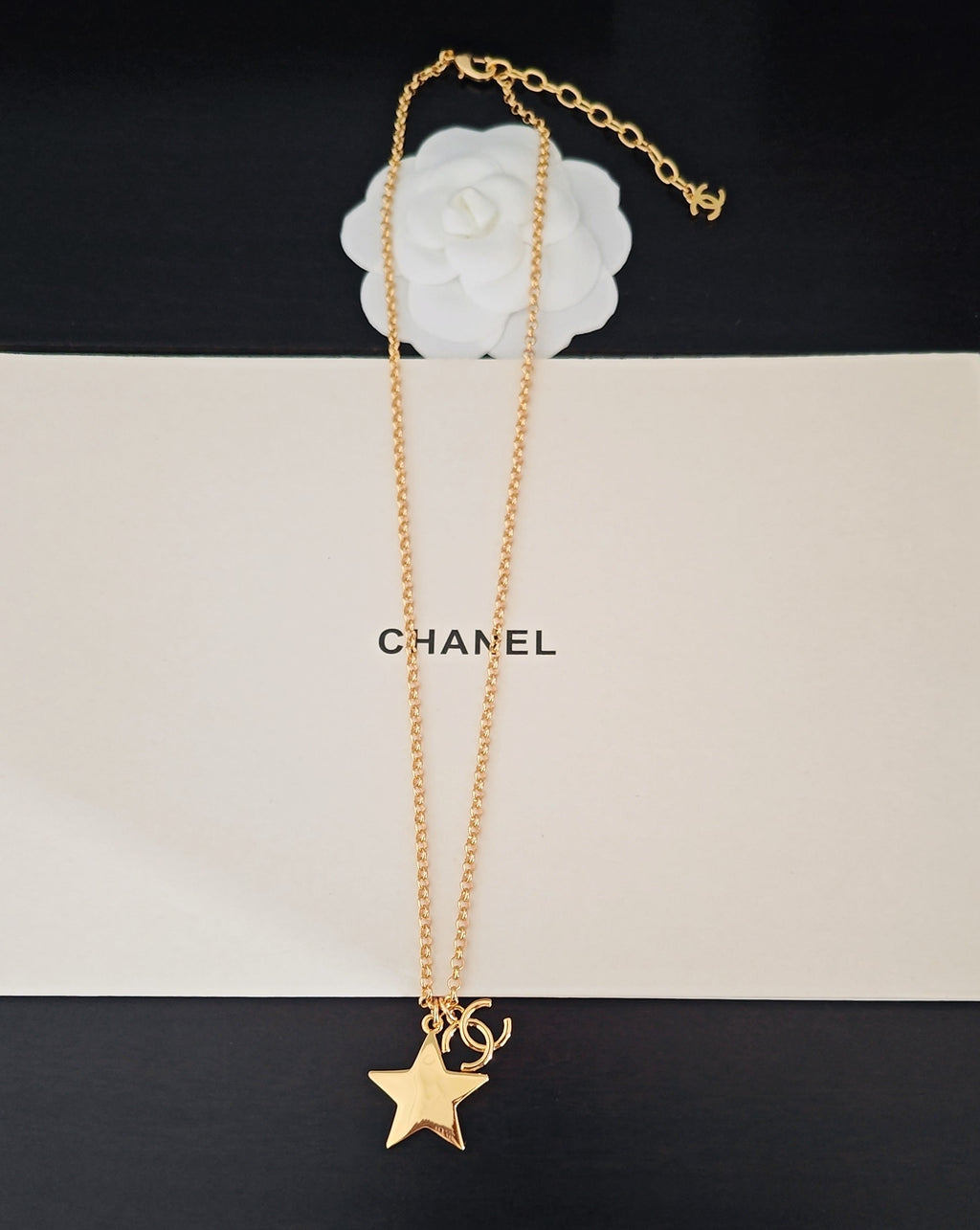 Signature Emblem Pendant Necklace in Gold-Tone – Design 056 detail view