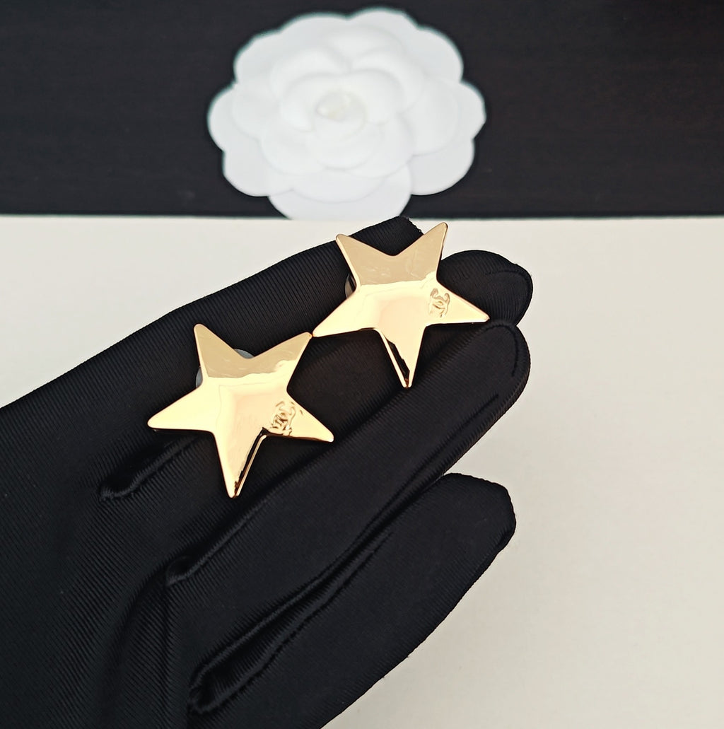 Signature Emblem Stud Earrings in Gold-Tone – Design 054 main product view