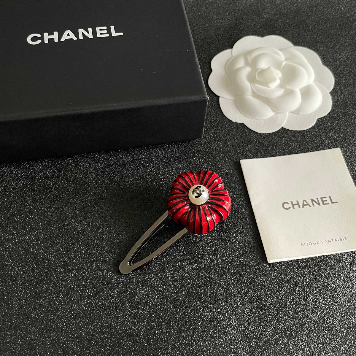Camellia Hair Clip – Camellia Detail – Design 002 styled product view