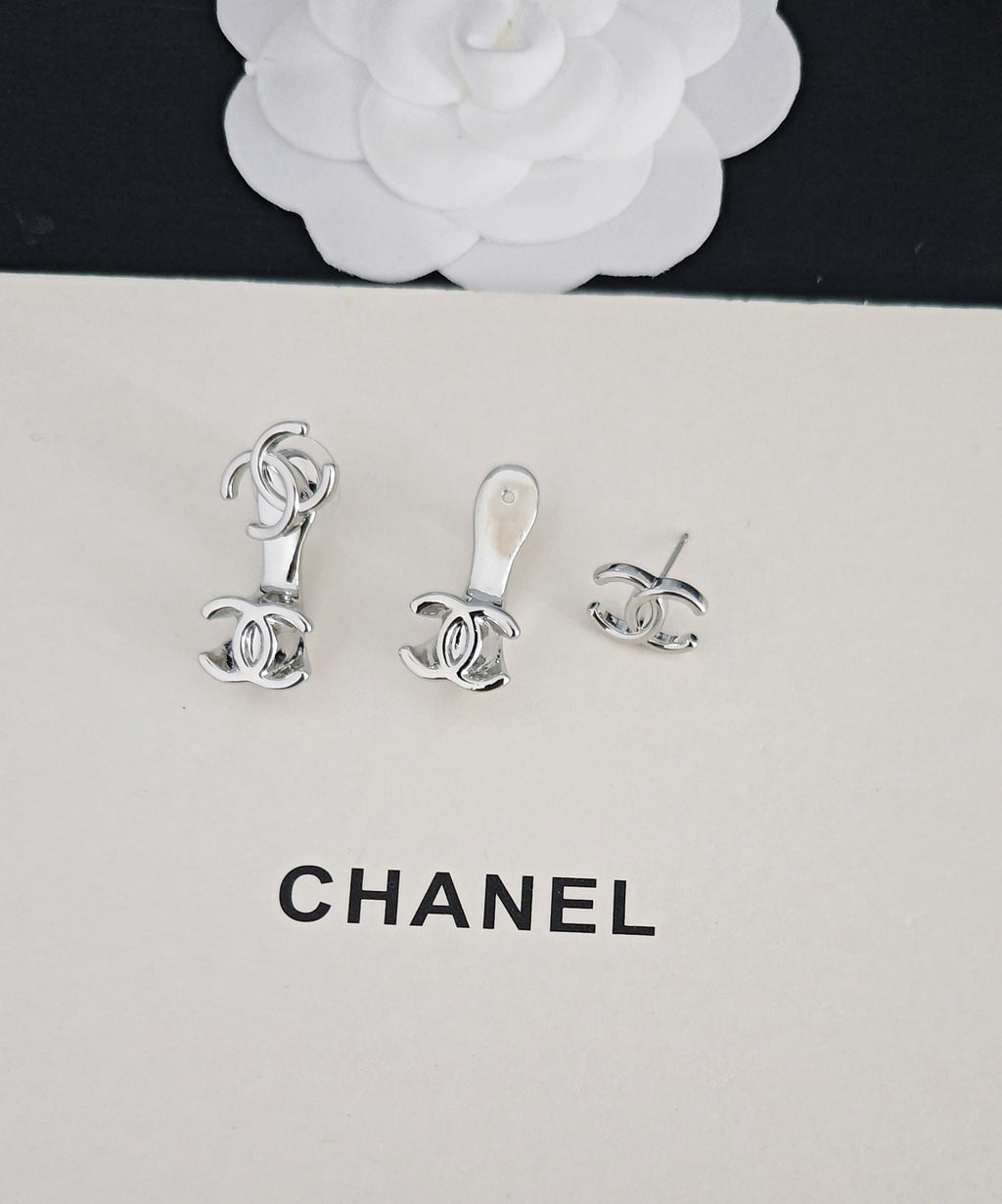 Signature Emblem Statement Earrings in Gold-Tone – White Detail – Design 003 close-up detail
