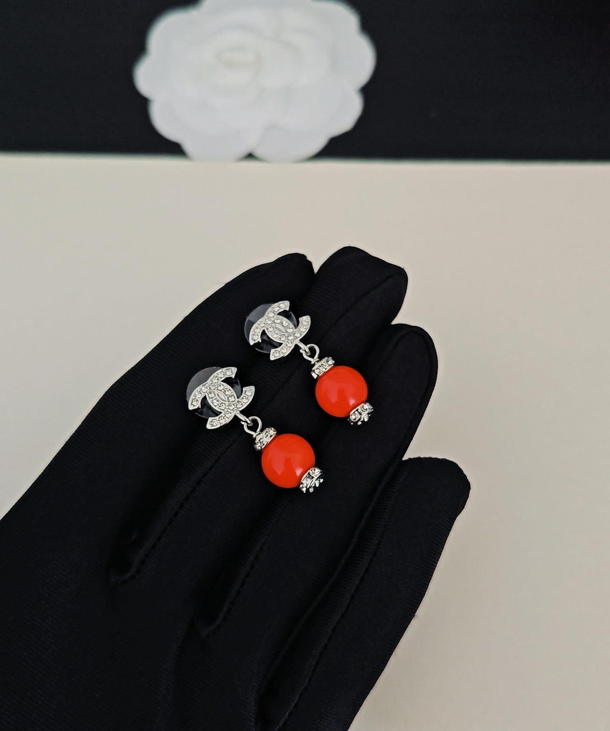 Pearl Pearl-Detail Statement Earrings – Pearl Detail – Design 010 detail view