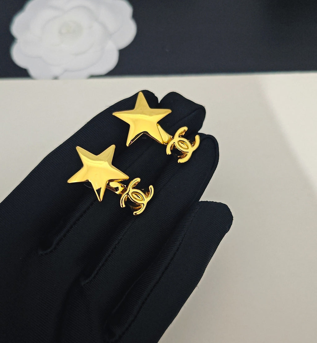 Signature Emblem Statement Earrings in Gold-Tone – Design 028 detail view