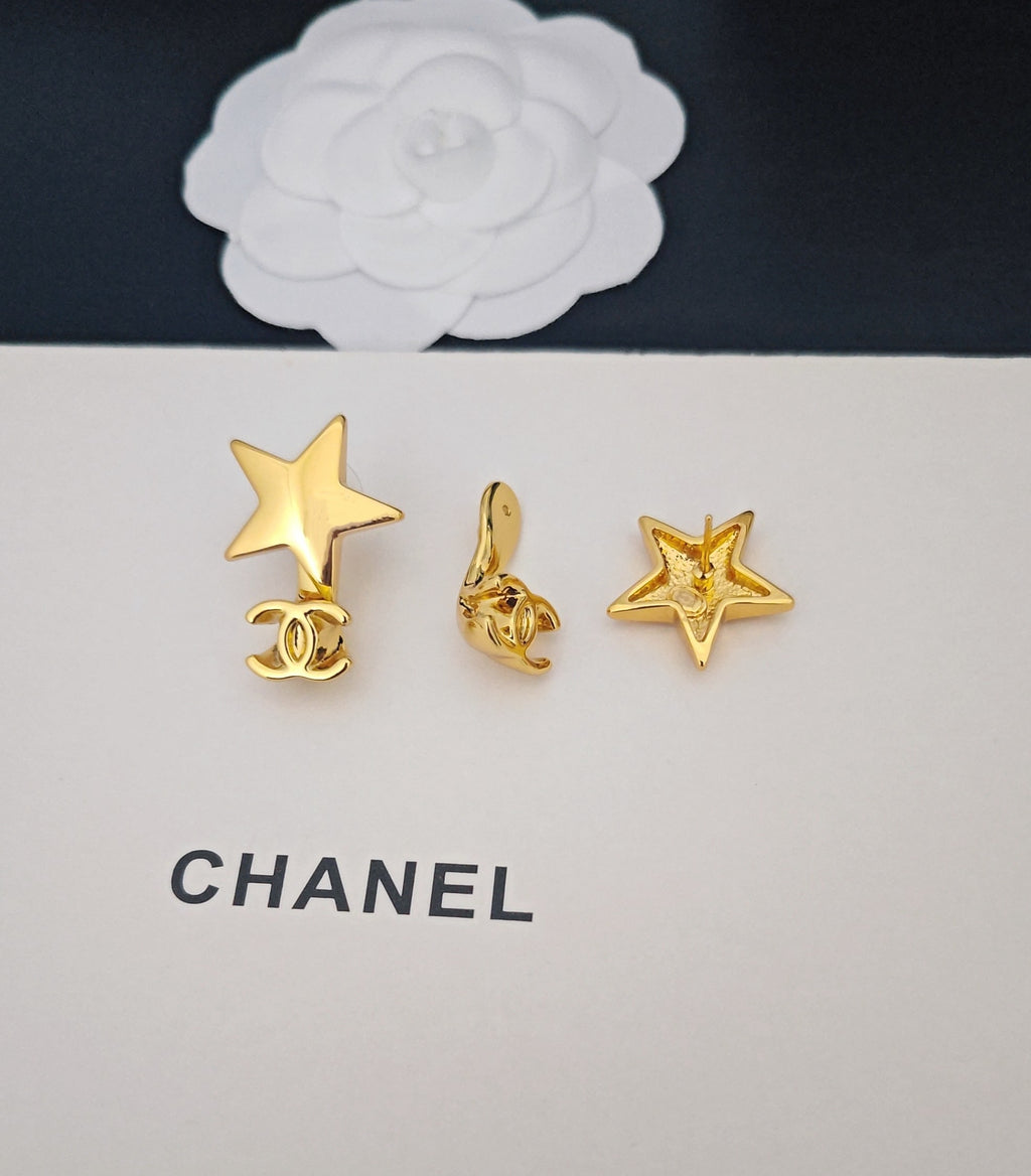Signature Emblem Statement Earrings in Gold-Tone – Design 028 styled product view