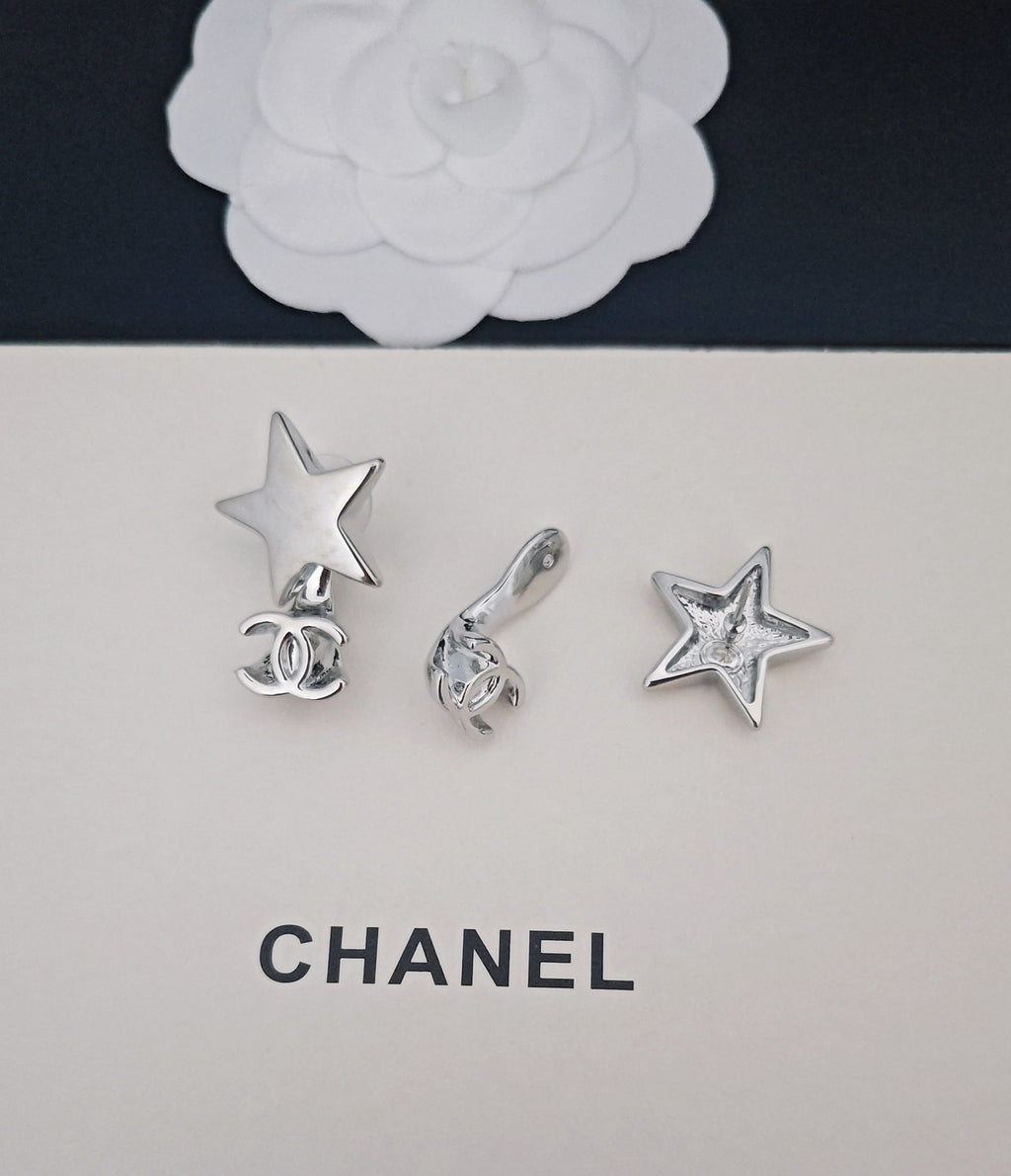 Signature Emblem Statement Earrings in Gold-Tone – White Detail main product view