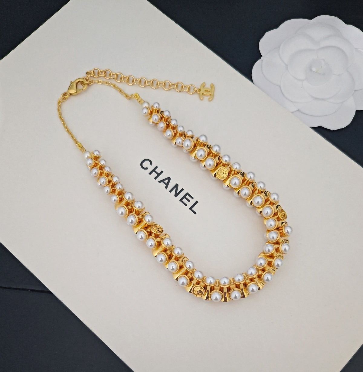 Pearl Pearl-Detail Pendant Necklace – Pearl Detail – Design 051 styled product view