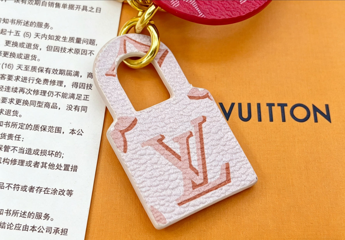 Letter Emblem Keychain – Red Detail styled product view