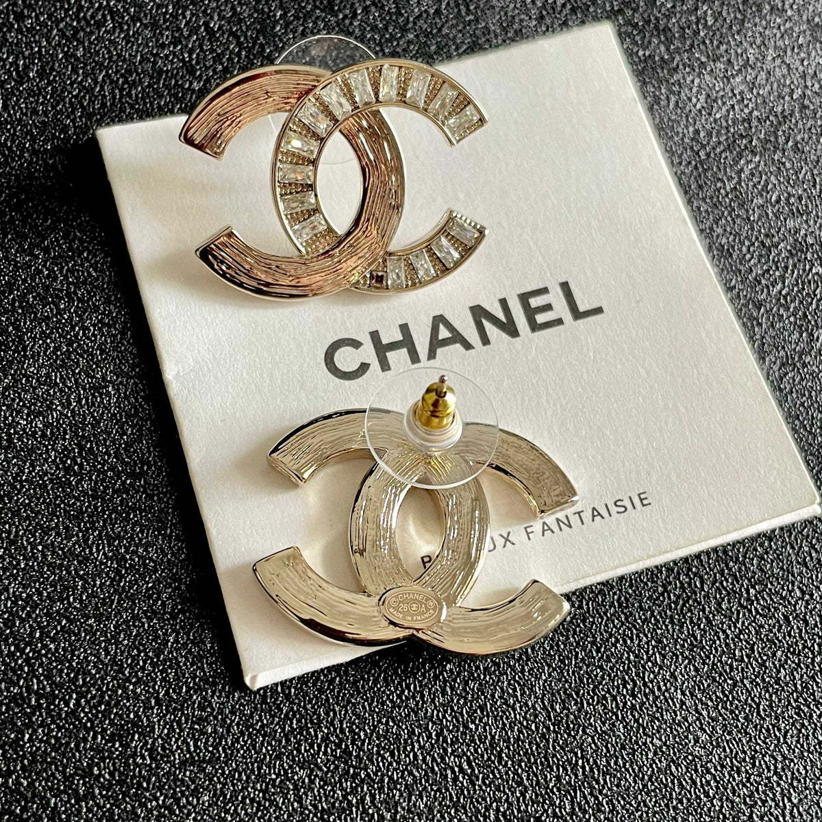 Signature Emblem Stud Earrings in Polished Metal-Tone – Design 079 main product view