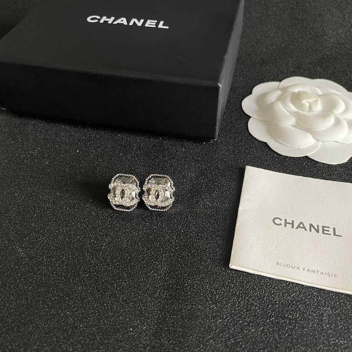 Signature Emblem Stud Earrings in Polished Metal-Tone – Design 078 close-up detail