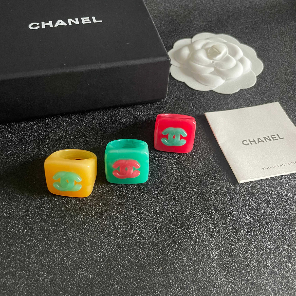 Double-C Emblem Statement Ring in Polished Metal-Tone – Design 012 styled product view
