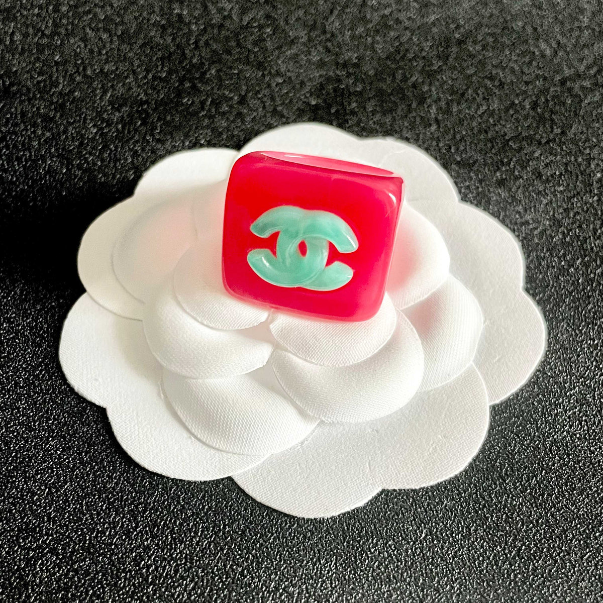 Double-C Emblem Statement Ring in Polished Metal-Tone – Design 013 main product view