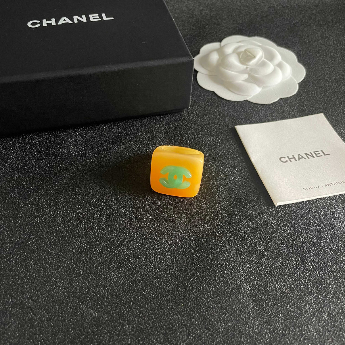 Double-C Emblem Statement Ring in Polished Metal-Tone – Design 006 styled product view
