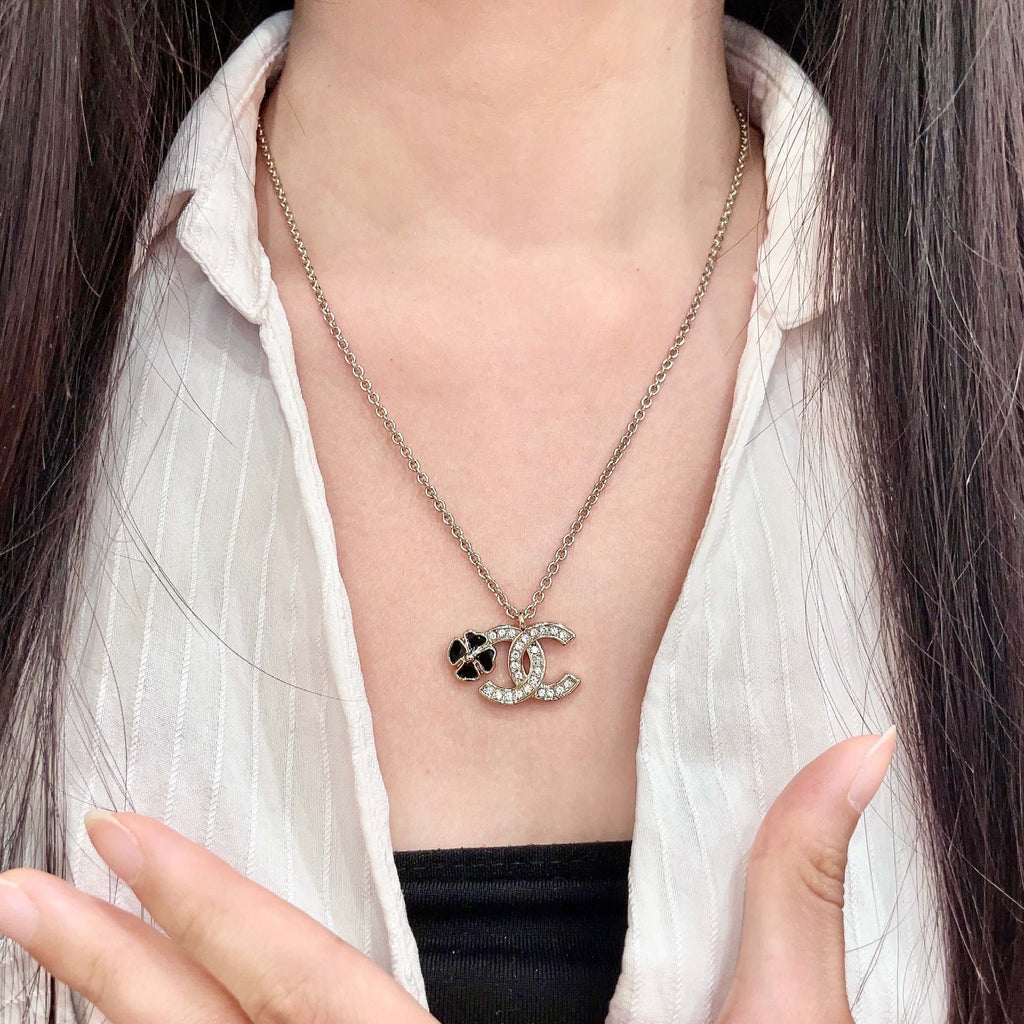 Signature Emblem Pendant Necklace in Polished Metal-Tone – Design 077 front product view