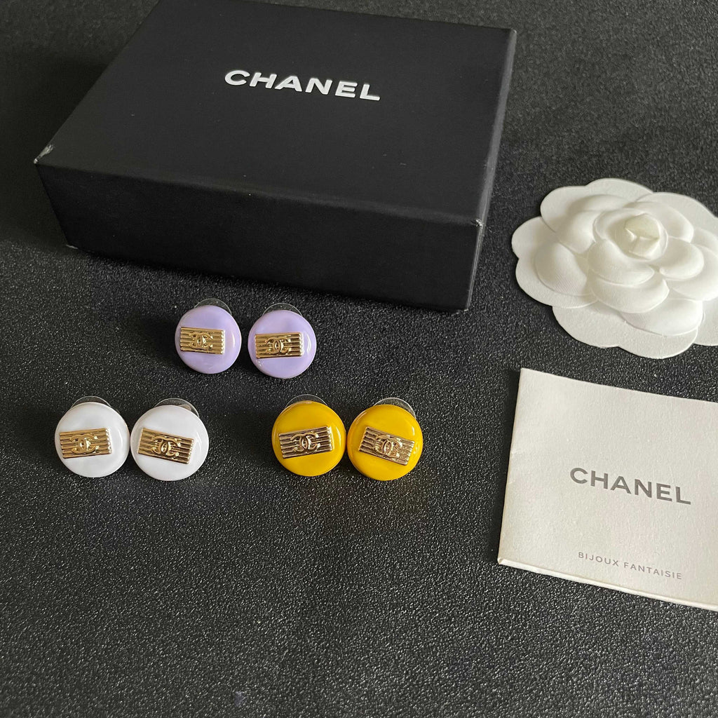 Signature Emblem Stud Earrings in Polished Metal-Tone – Design 073 side detail