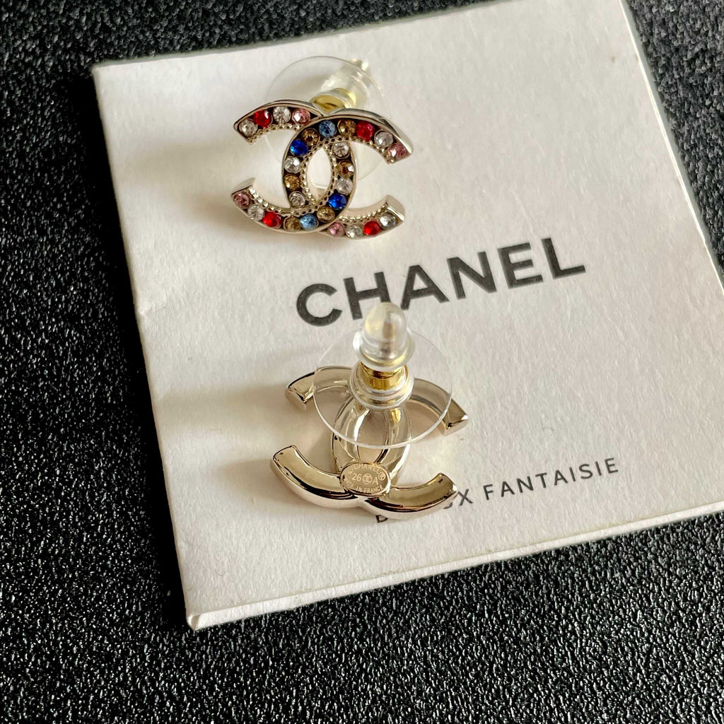Signature Emblem Stud Earrings in Polished Metal-Tone – Design 070 main product view