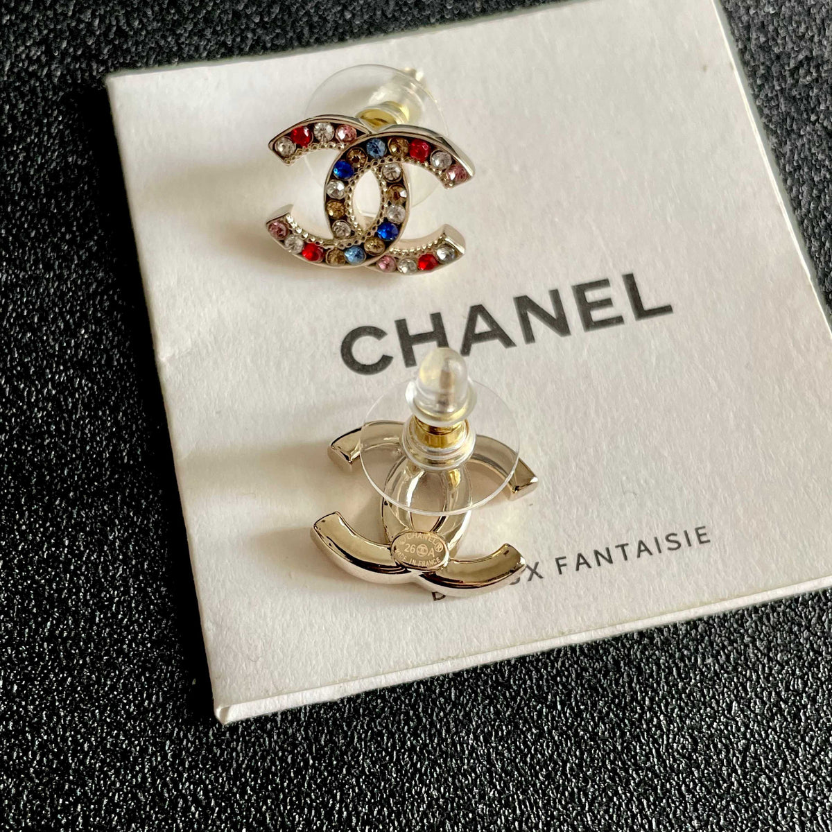 Signature Emblem Stud Earrings in Polished Metal-Tone – Design 070 main product view