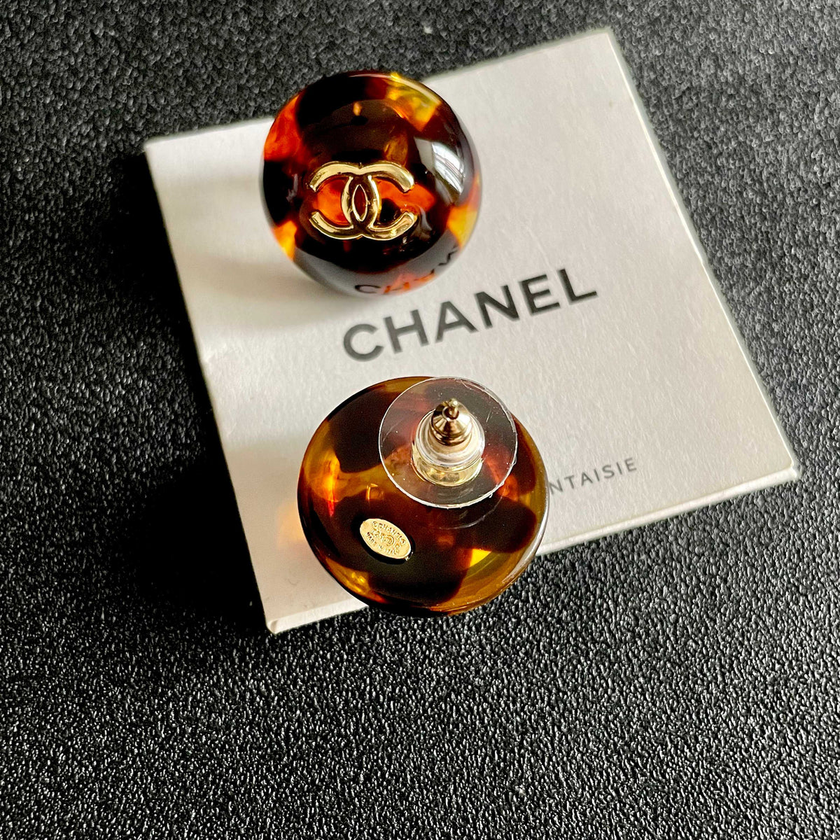 Signature Emblem Stud Earrings in Polished Metal-Tone – Design 069 main product view