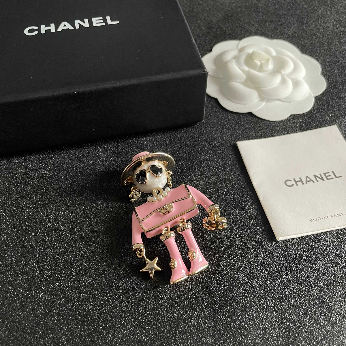 Signature Emblem Brooch in Polished Metal-Tone – Design 046 styled product view